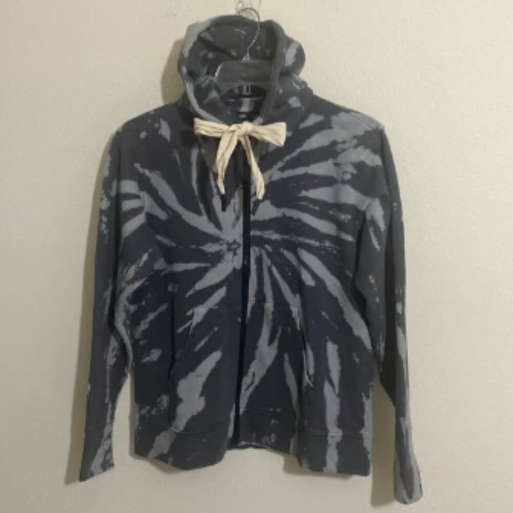 SANDRINE ROSE Zebra Print Full-zip Hoodie Sweatshirt Women’s Size S